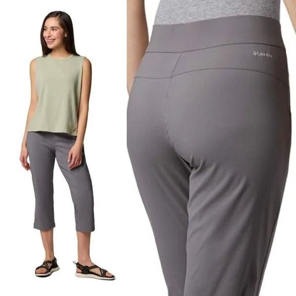 NWT Columbia Gray Omni Shield Active Fit Capris Small - Picture 1 of 7